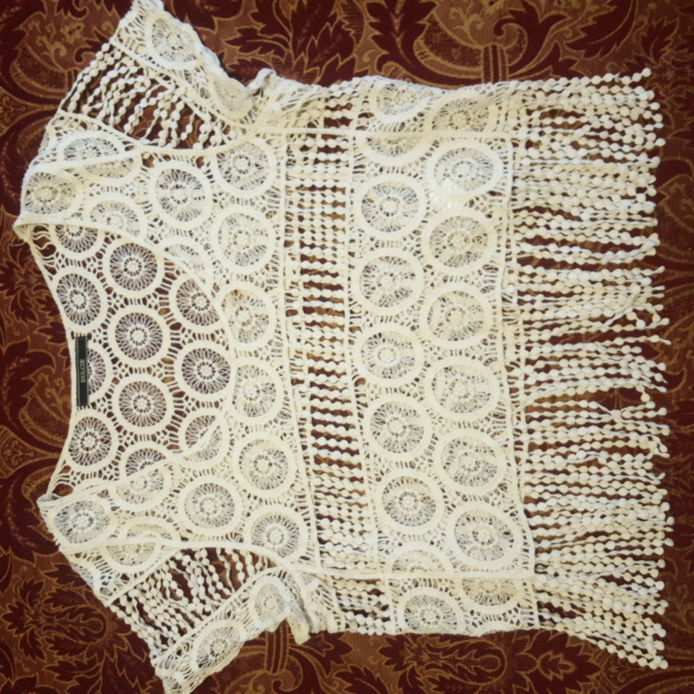 Beautiful Dulcie crochet top, medium  (Anthropologie)